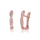 14K Red Gold Diamond Earrings “Roxana III”