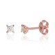 14K Red Gold Diamond Stud Earrings “Solitaire II”