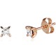 14K Red Gold Diamond Stud Earrings “Solitaire”