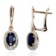 14K Red Gold Diamond and Sapphire Earrings “Little Sun II”