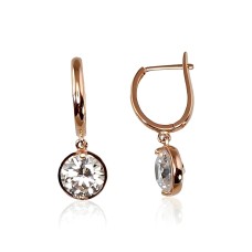 Gold Cubic Zirconia Earrings “Golden Line”