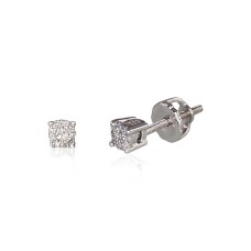 14K White Gold Diamond Stud Earrings “Classic”
