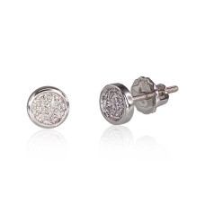14K White Gold Diamond Stud Earrings “Perfection IX”