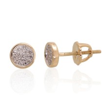 14K Yellow Gold Diamond Stud Earrings “Perfection”