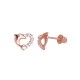 14K Red Gold Cubic Zirconia Stud Earrings “Dolphin's Love”