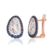 Gold Diamond, Topaz and Sapphire Earrings “Charlotte II”