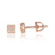 14K Red Gold Diamond Stud Earrings “Erica II”