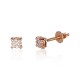 14K Red Gold Diamond Stud Earrings “Bridget IV”