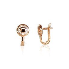 Gold Cubic Zirconia Earrings “Moon Circle”