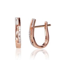 14K Red Gold Diamond Earrings “Babylon”