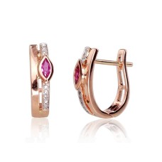 14K Red Gold Diamond and Ruby Earrings “Heavenly Gift II”