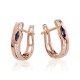 14K Red Gold Diamond and Sapphire Earrings “Heavenly Gift”