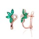 Gold Diamond and Emerald Earrings “Crystallite VI”