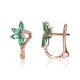Gold Diamond and Emerald Earrings “Crystallite VI”