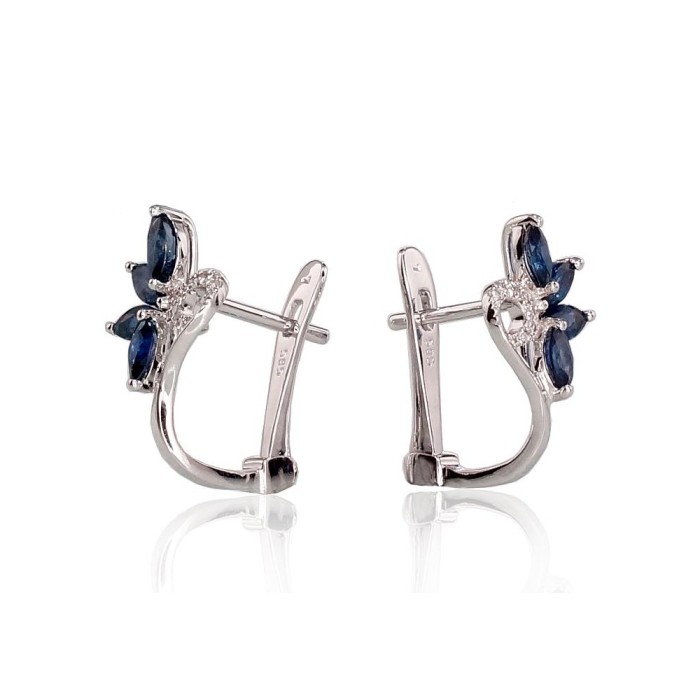 Gold Diamond and Sapphire Earrings “Crystallite II”