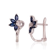 Gold Diamond and Sapphire Earrings “Crystallite II”