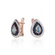 14K Red Gold Diamond, Topaz and Sapphire Earrings “Royal”