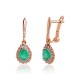 14K Red Gold Diamond and Emerald Earrings “Renaissance”