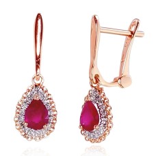 Gold Diamond and Ruby Earrings “Renaissance II”