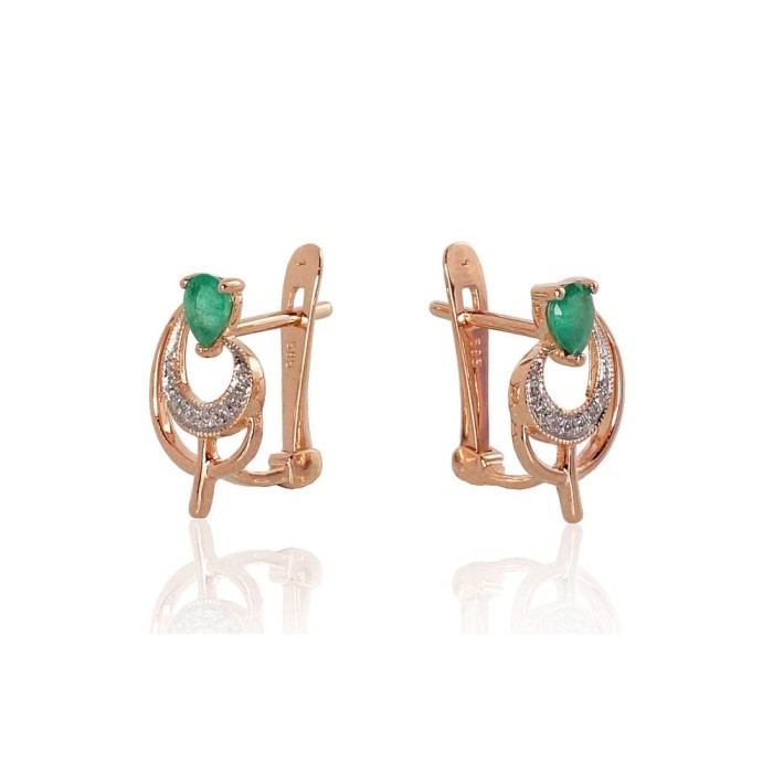 Gold Diamond and Emerald Earrings “Grotex V”