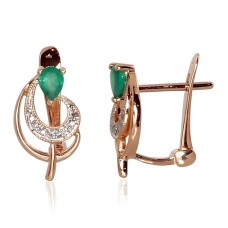 Gold Diamond and Emerald Earrings “Grotex V”