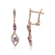 14K Red Gold Diamond and Amethyst Earrings “Daina V”