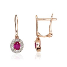 Gold Diamond and Ruby Earrings “Sofia V”