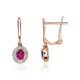 Gold Diamond and Ruby Earrings “Sofia V”