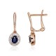 14K Red Gold Diamond and Sapphire Earrings “Sofia VI”
