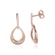 14K Red Gold Diamond Stud Earrings “Melissandra IV”