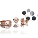 14K Red Gold Diamond Stud Earrings “Melissandra III”