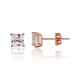 14K Red Gold Cubic Zirconia Stud Earrings “New Classic XIV”