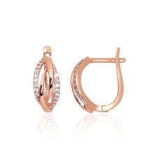 Gold Cubic Zirconia Earrings “Sea Wave V”