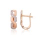 14K Red Gold Cubic Zirconia Earrings “Golden Wave VIII”