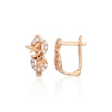 Gold Cubic Zirconia Earrings “Dragonfly VII”