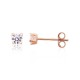 14K Red Gold Cubic Zirconia Stud Earrings “New Classic II”