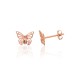 14K Red Gold Stud Earrings “Golden Butterfly VIII”