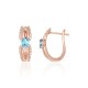 Gold Diamond and Topaz Earrings “Sparkling Moment”