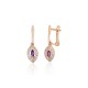 14K Red Gold Diamond and Amethyst Earrings “Alexandria V”