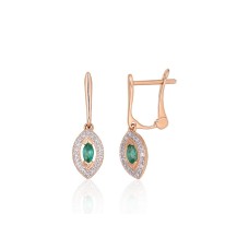 Gold Diamond and Emerald Earrings “Alexandria II”