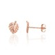 14K Red Gold Stud Earrings “Golden Leaf V”