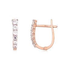 14K Red Gold Cubic Zirconia Earrings “Confetti XXI”
