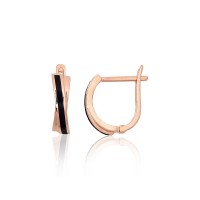 Gold Enamel Earrings “X - Factor”