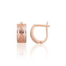 Gold Cubic Zirconia Earrings “Greek Motifs III”