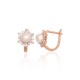 Gold Cubic Zirconia and Pearl Earrings “Galos XV”