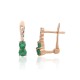 14K Red Gold Diamond and Emerald Earrings “Emerald Waltz”