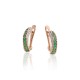14K Red Gold Diamond and Emerald Earrings “Melody of Emeralds”