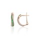 14K Red Gold Diamond and Emerald Earrings “Melody of Emeralds”