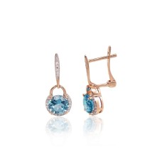 Auksiniai auskarai su deimantais ir topazais „Aušros Magija“