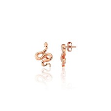 14K Red Gold Stud Earrings “Snake II”